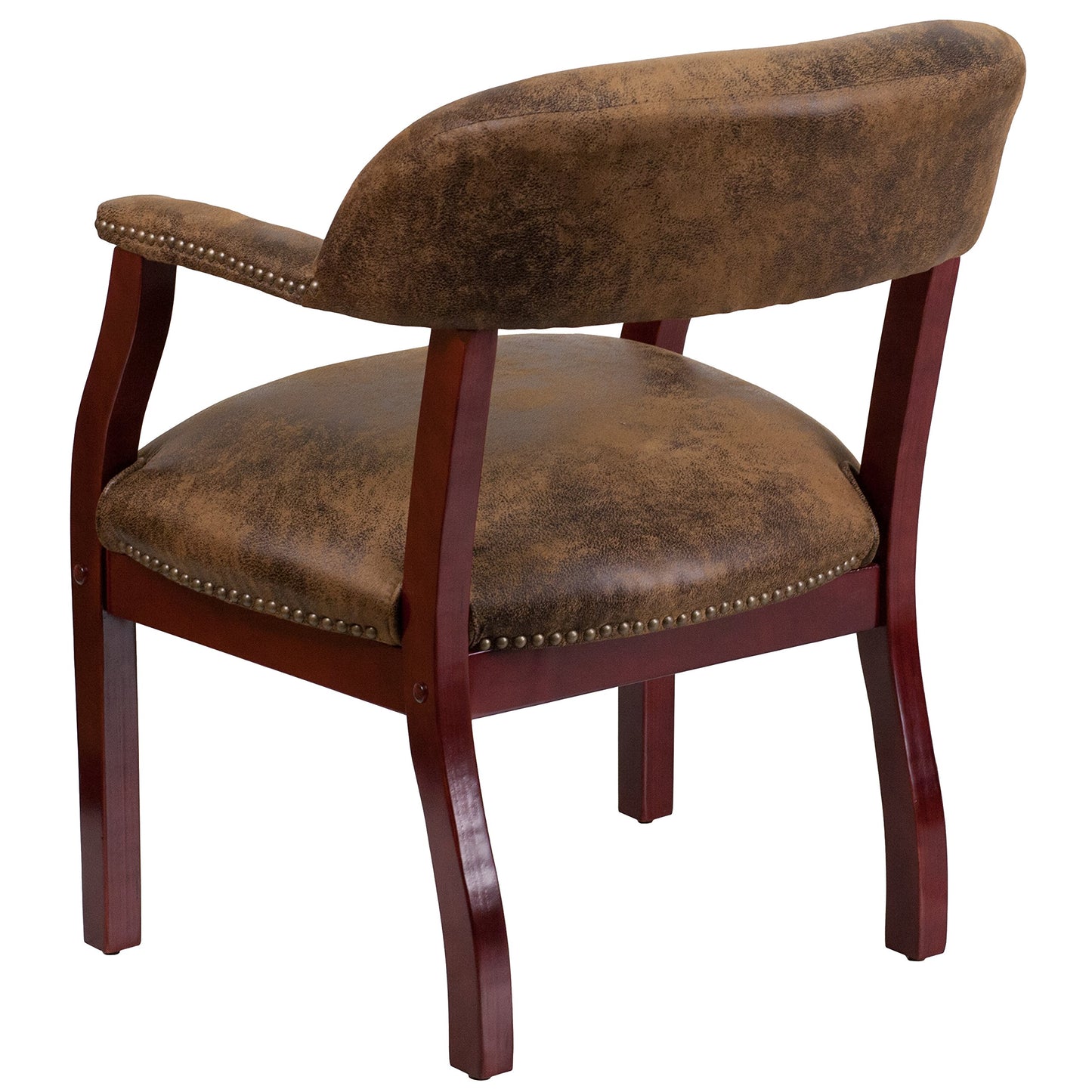 Flash Furniture Diamond Bomber Jacket Brown Luxurious Conference Chair with Accent Nail Trim