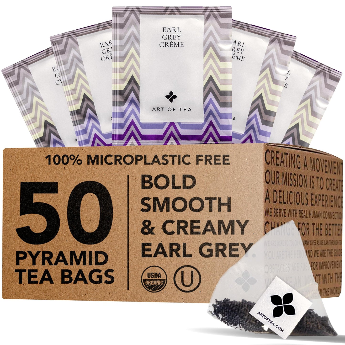 Art of Tea | Organic Earl Grey Crème Tea| 50 Eco Friendly Assorted Tea Bags
