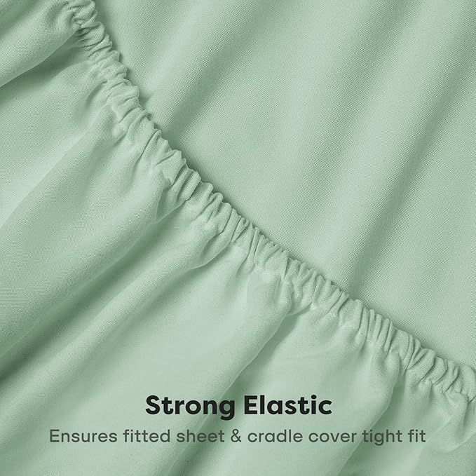 Comfyanno Massage Table Sheets Sets, 3 Pcs Professional Microfiber Massage Bed Cover Sheets, Soft, Light-Weight, Stain & Wrinkle Resistant, Includes Flat & Fitted Sheet, Face Cradle Cover - Sage