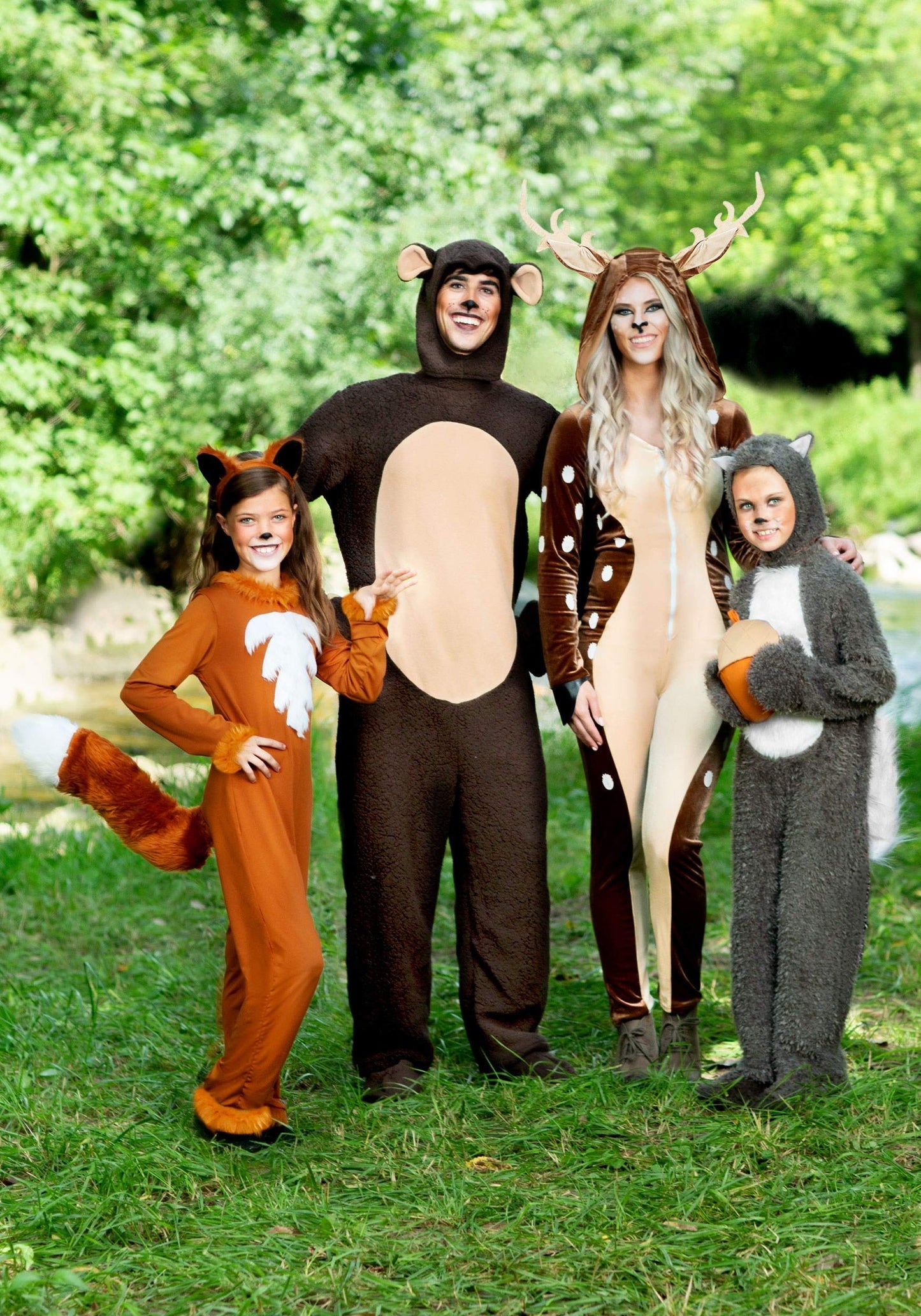 Girls Sly Fox Costume with Headband - Kids Woodland Animal Jumpsuit - Child Animal Halloween Costume Brown