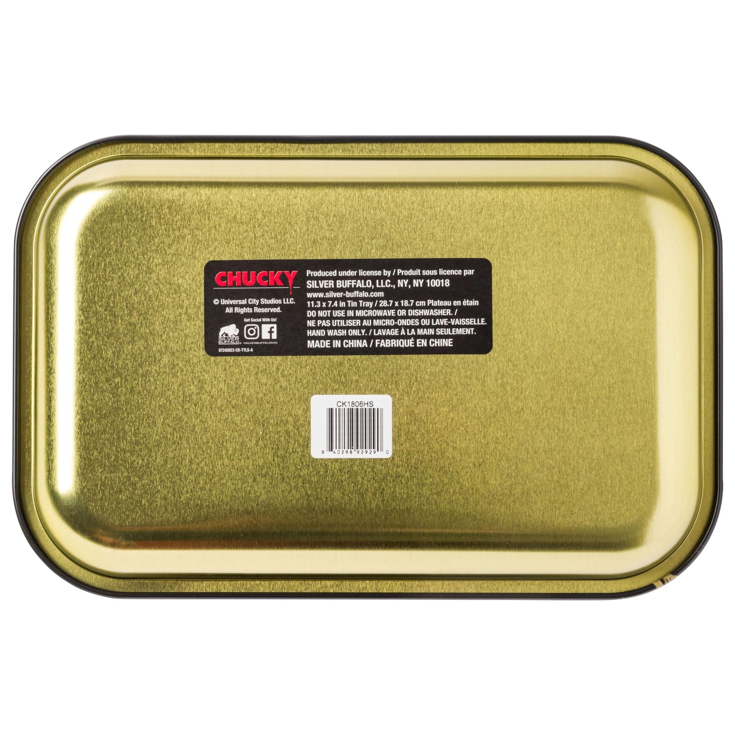Silver Buffalo Chucky Wanna Play? 11.3" x 7.4" Tin Tray