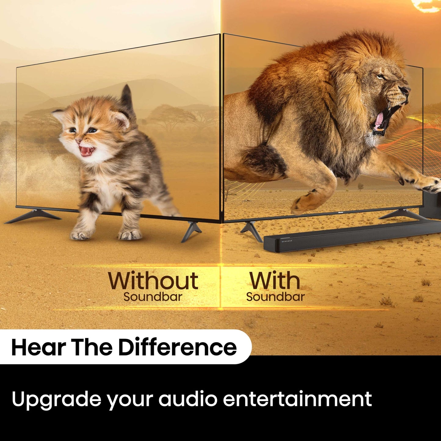 Hisense HS2100 2.1 Ch 240W Sound Bar with Wireless Subwoofer - DTS Virtual X, Dolby Audio, Ezplay, 6 EQ Modes, HDMI ARC, Bluetooth 5.3