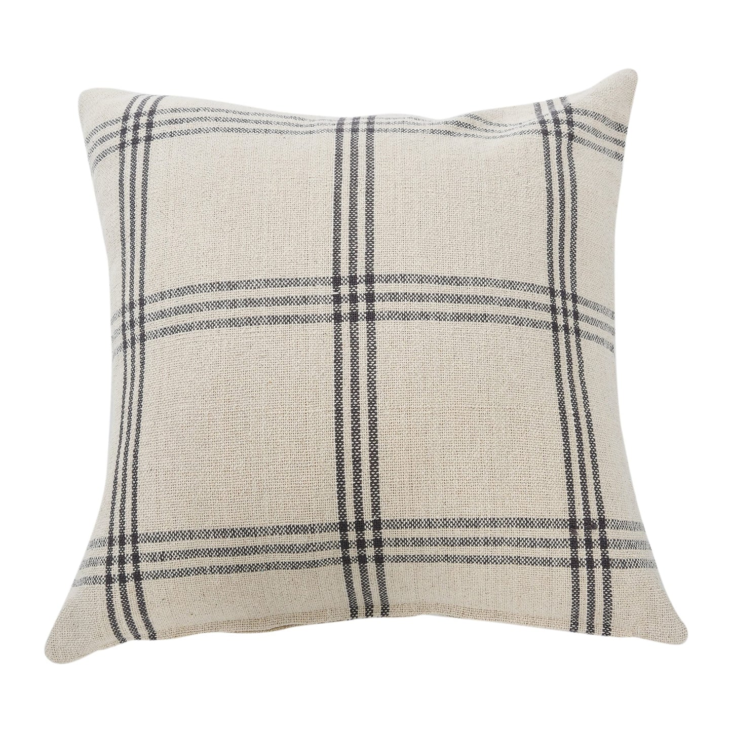 Creative Co-Op Square Plaid Cotton Pillow Cover, Grey, 20" x 20"