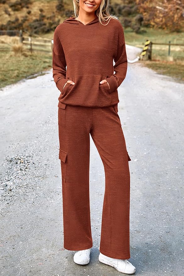 PRETTYGARDEN 2 Piece Sets for Women Fall 2026 Sweatsuits Outfits Lounge Matching Hoodie Set Travel Track Suits Winter Clothes