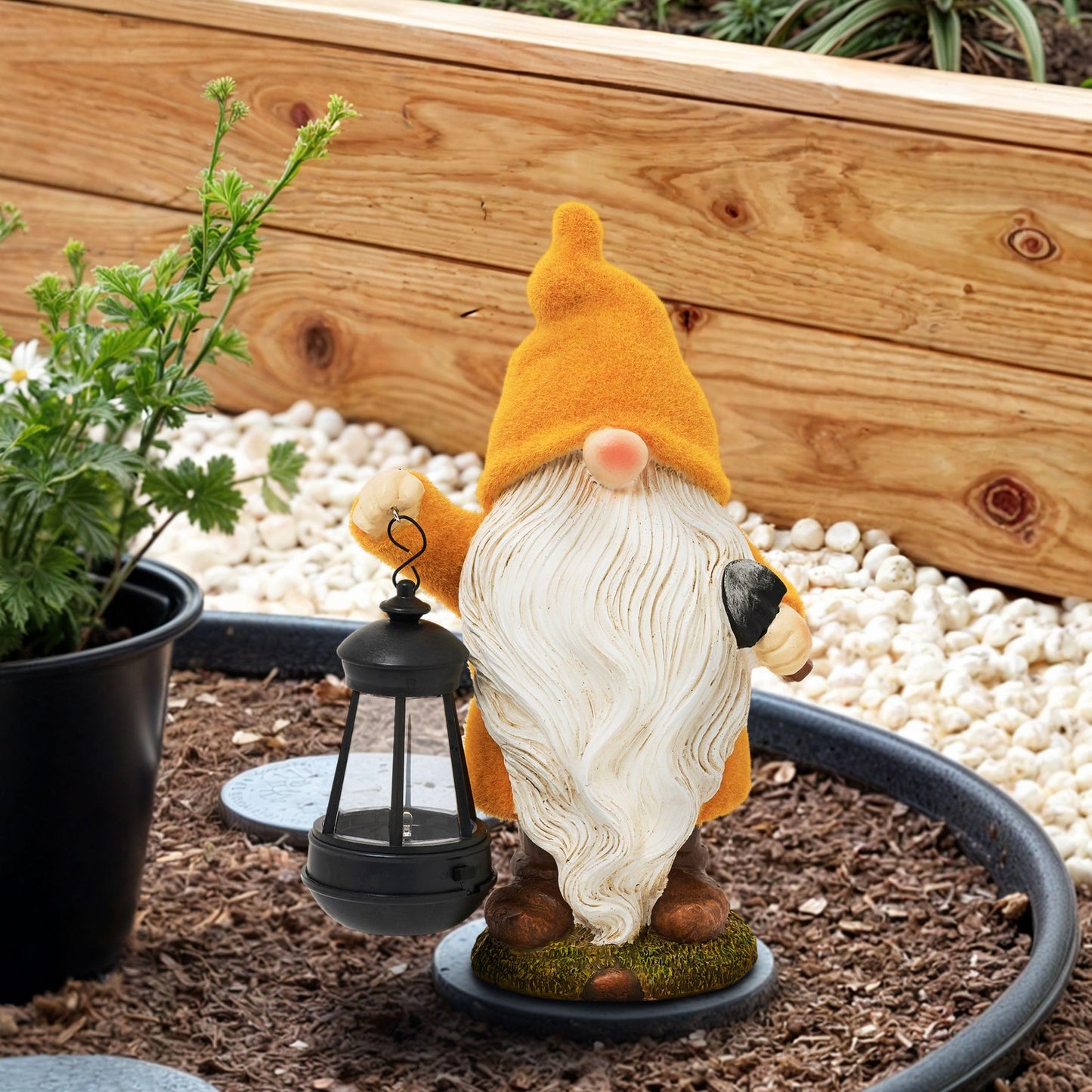 TERESA'S COLLECTIONS Fall Decor, Fall Gnome Decor, Autumn Garden Gnomes Holding Lantern with Solar Lights,Waterproof Resin Fall Decor Outdoor, Fall Gifts Outdoor/Indoor,8"