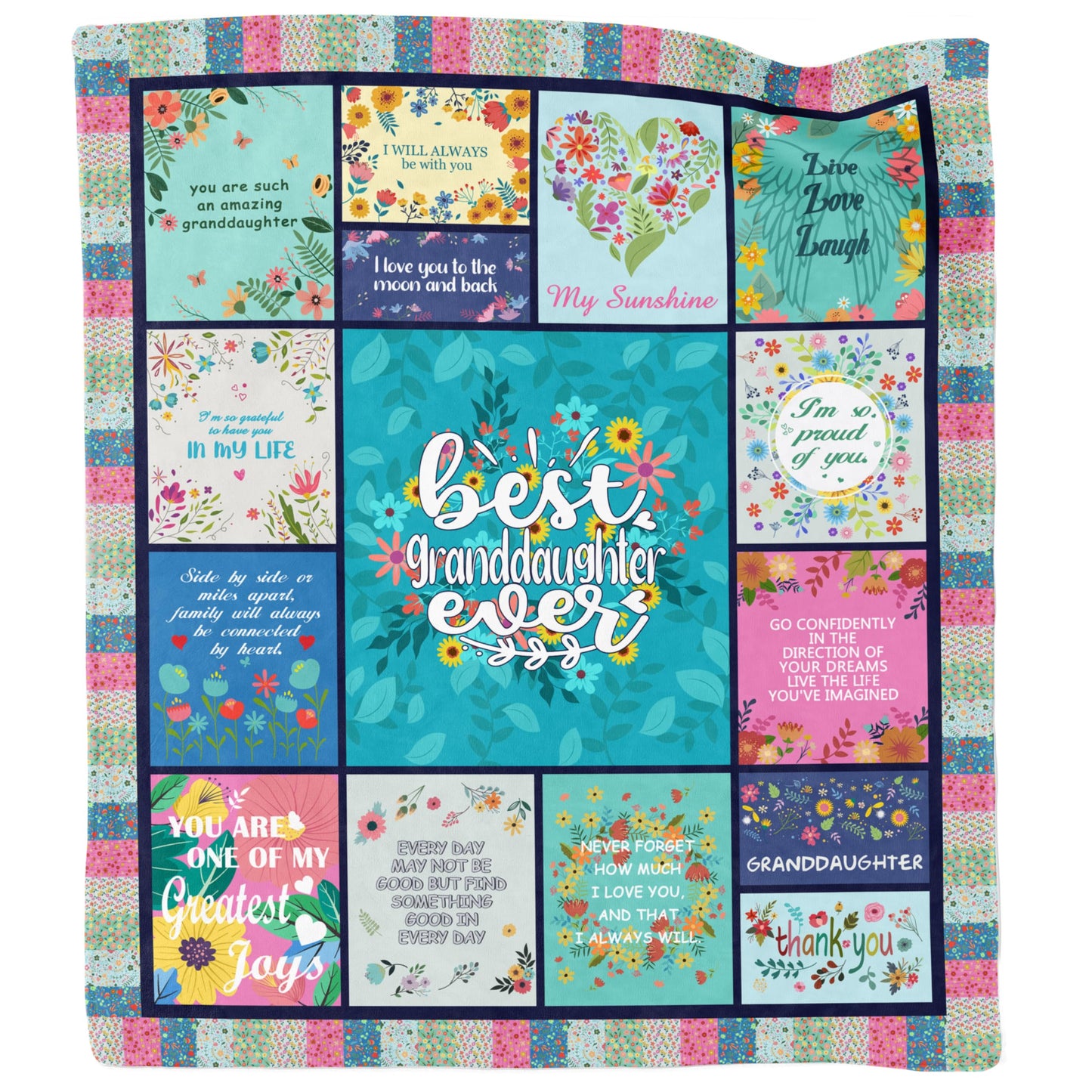 Akoigun Granddaughter Gifts from Grandma/Grandpa, Granddaughter Gifts Blanket, Christmas/Birthday/Graduation Gifts for Granddaughter, to My Granddaughter Blanket Throw 60"X50"