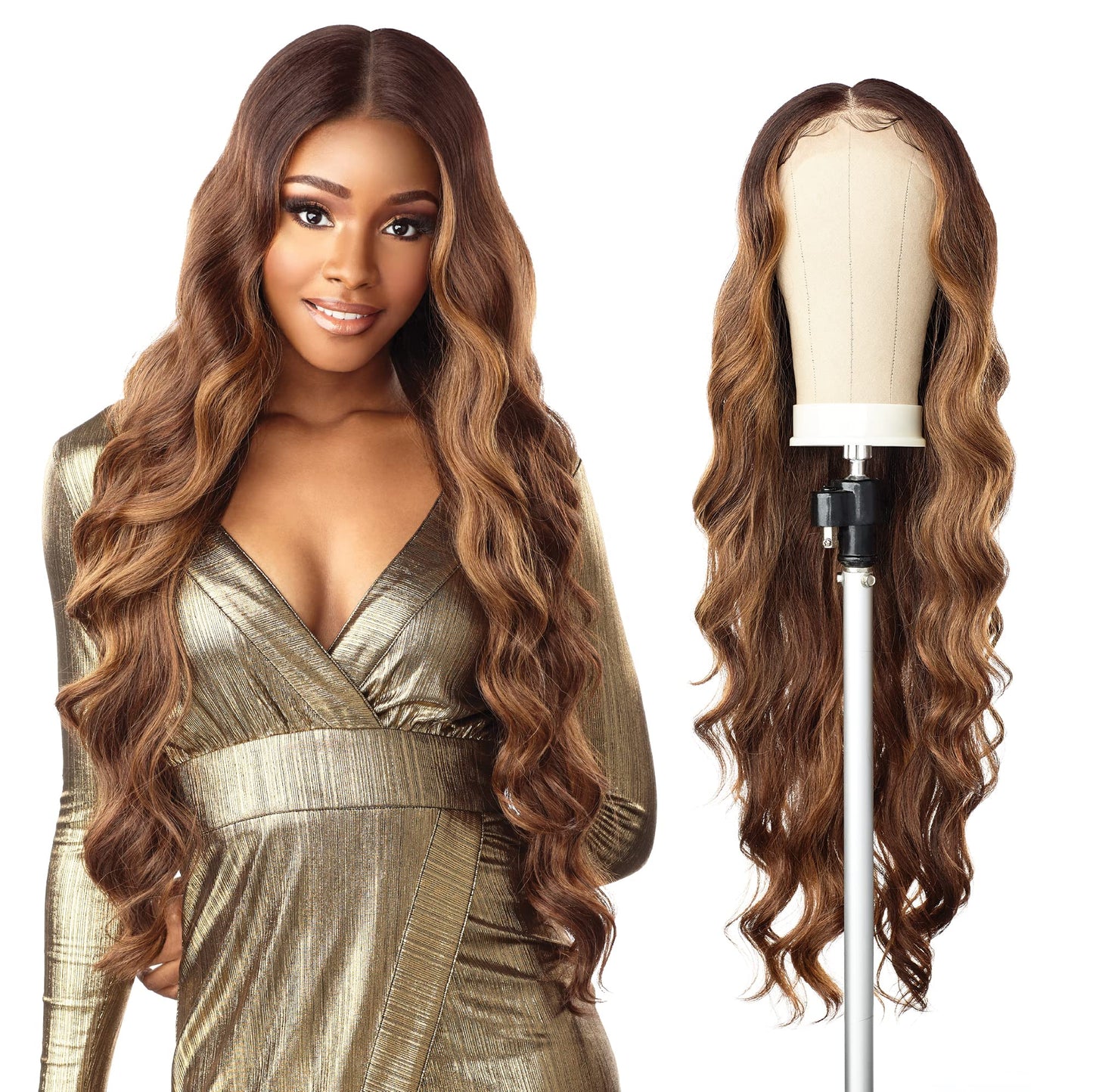 Sensationnel Butta Lace Wigs - Unit 25 Extra Wide 5 Inch Deep Parting Synthetic Preplucked Hairline Glueless Lacefront (BALAYAGE