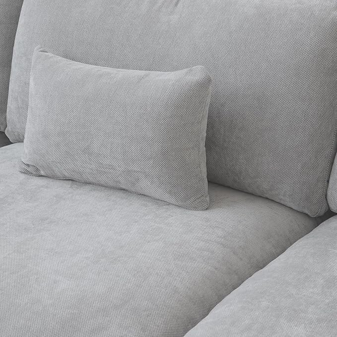 WJShome 83" Cloud Couch Sectional for Living Room, Down Filled Modular Sectional Sofa Couch,Love Seat Sofas,Convertible Couches, Sofa Covers Washable&Replaceable,Gray