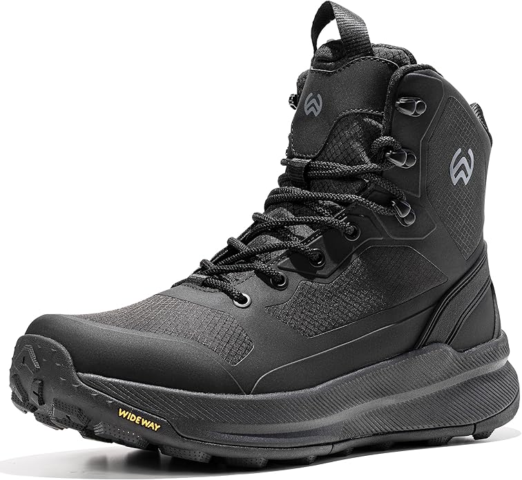 WIDEWAY Men's Lightweight Military Tactical Boots Non-Slip Work Boots For Men Comfortable All Day Waterproof Hiking Boots ...