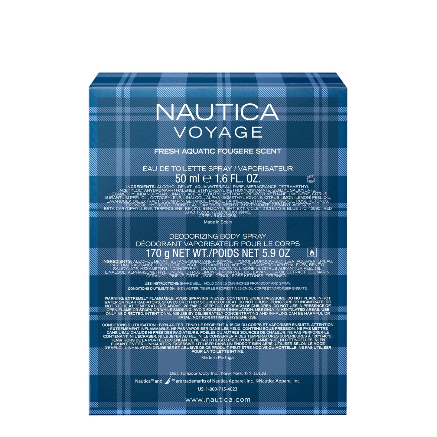 Nautica Voyage Giftset, 1.6 fl oz EDT + 6 oz Deodorizing Body Spray, Notes of Apple, Cedarwood, Mimosa, Men's Fragrance, Long Lasting, Everyday Fragrance