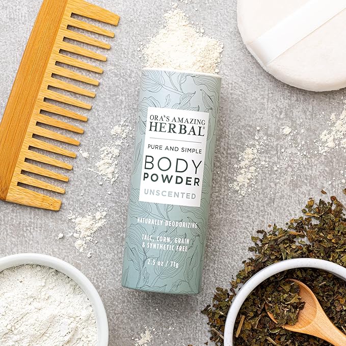 Fragrance Free Body Powder for Women and Men, Unscented Talc Free Talcum Powder, Cornstarch Free Dusting, After Waxing, Natural Sugaring, Foot Powder, Dry Shampoo