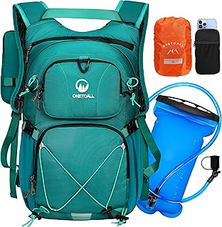 ONETOALL Hydration Backpack 22L, Hiking Backpack with 2L Leakproof Bladder, Sewn-in Rain Cover, Insulated Compartment for ...