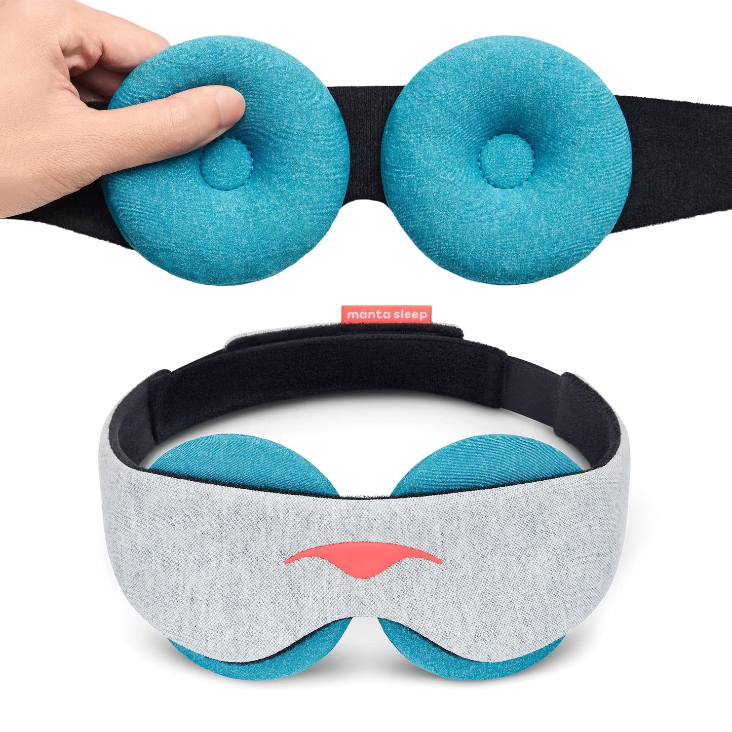 Manta Cool Sleep Mask – Blackout Eye Mask with Reusable Cooling Pads, Zero Eye Pressure and Adjustable Strap for Soothing Cool Relief