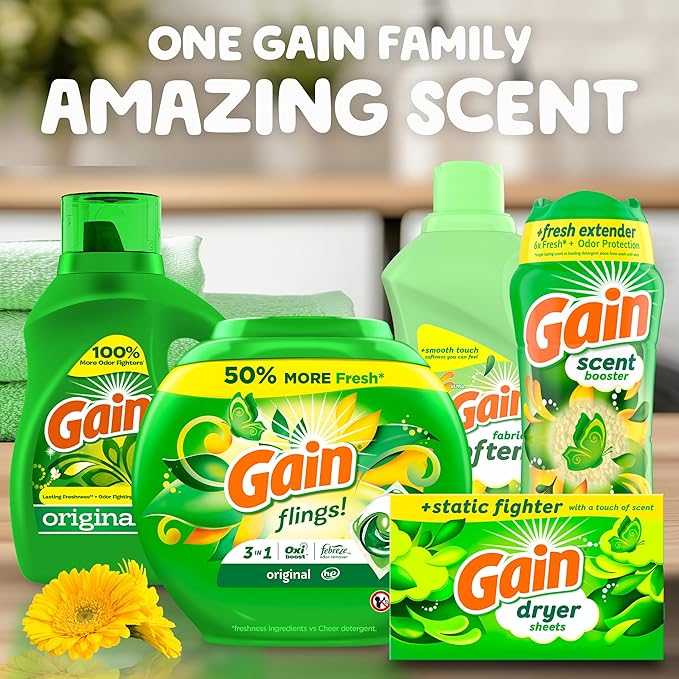 Gain In-Wash Laundry Scent Booster, Original Scent, 24.0 OZ, Fresh Extender + Odor Protection