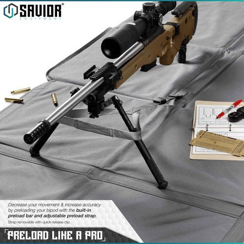 Savior Equipment Tactical Quick Release All-Purpose Shooting Mat, Deluxe Padded Foldable Design w/Carrying Handle, Bipod Preload, Extended Dust Mat