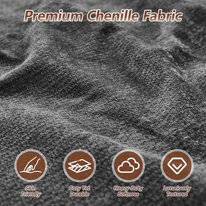 WUTUTUEE Boneless Cloud Armless Floor Sofa, Comfy Double-Layer Chenille Bean Bag Chair with High Density Memory Foam, No Assembly Togo Sofa for Living Room Bedroom (Grey)