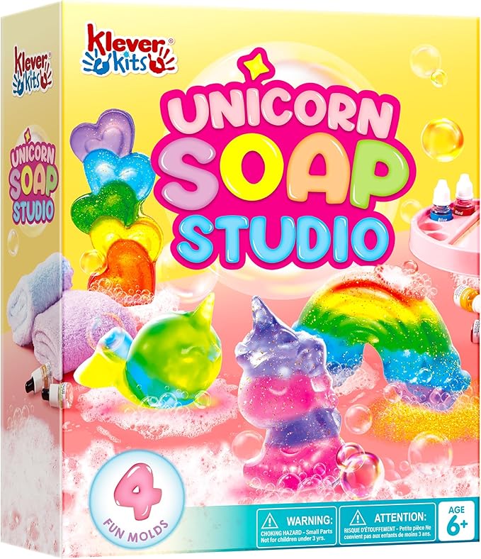 Klever Kits Unicorn Soap Making Kit- 4 Molds Girl Crafts DIY Project, Unicorn Girl Gifts, Kids Birthday Gift for Aged 6+, ...