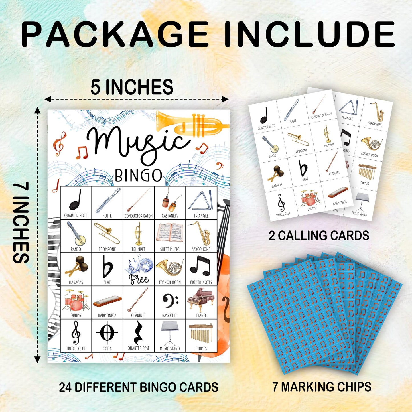 Music Bingo Game for Adults - Birthday Party Set, Cards, Favors for Family Singers and Music Lovers - Party Activity Decor & Supplies -03