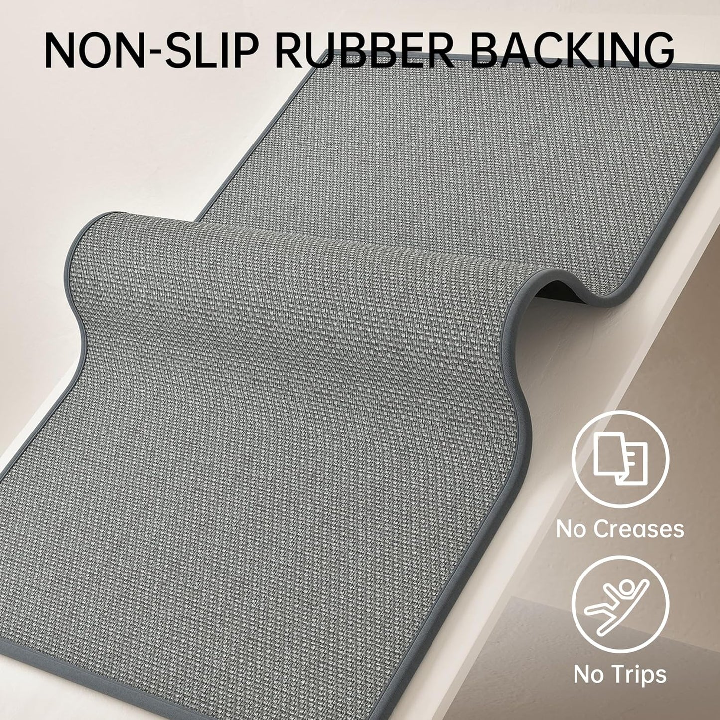 Mecko Bath Mat, Ultra Absorbent Quick Dry Bathroom Floor Mats-Upgraded Thin Cozy Cloth Bathroom Mat Fit Under Door, Rubber Non-Slip Bathroom Rug for Bathtub, Sink, Shower Room(Grey,24"x48")