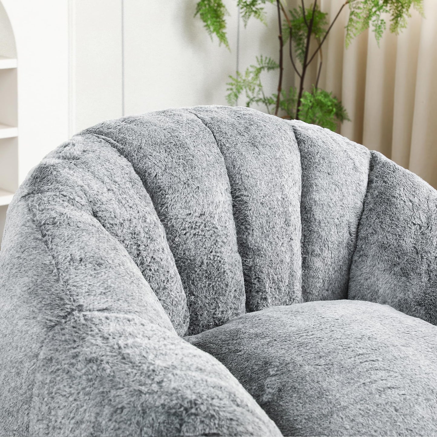 Casaround Bean Bag Chair, Bean Bag Sofa Chair with Armrests Stuffed High-Density Foam, Lazy Sofa Comfy Chairs BeanBag Chair for Adults in Living Room,Bedroom Reading,Chaise,Morden (Gray)
