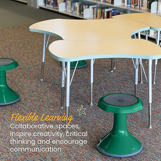 ECR4Kids ACE Active Core Engagement Wobble Stool, 15-Inch Seat Height, Flexible Seating, Green