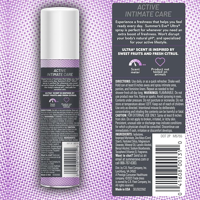 Summer's Eve Ultra Daily Active Feminine Spray, 2 oz, 3 Pack