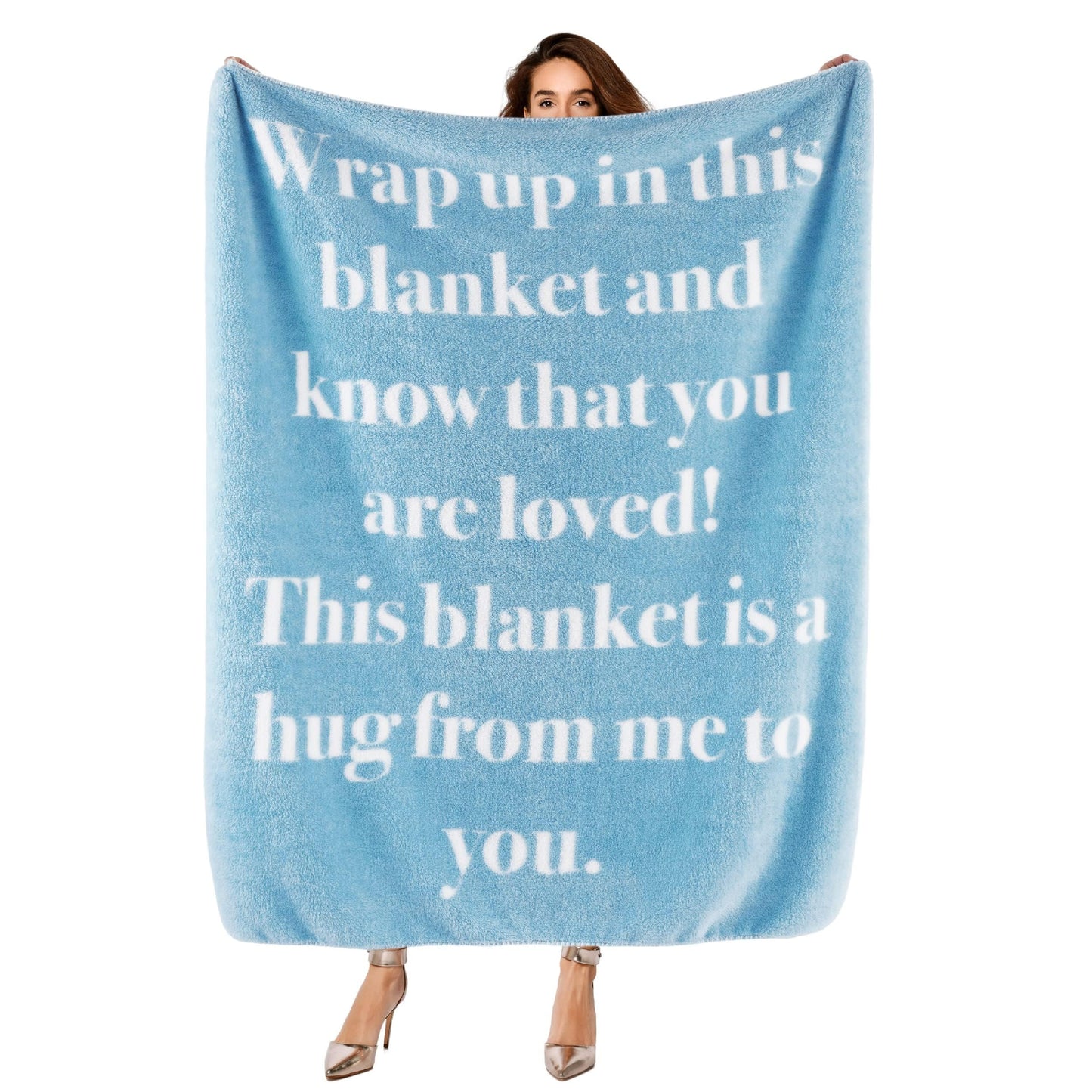 Bedsure Get Well Gifts for Women - Thinking of You Gifts for Women Men, After Surgery Healing Blanket with Inspirational Words, Breast Cancer Care Blanket for Mom Elderly & Adults, Blue, 50x60 Inch