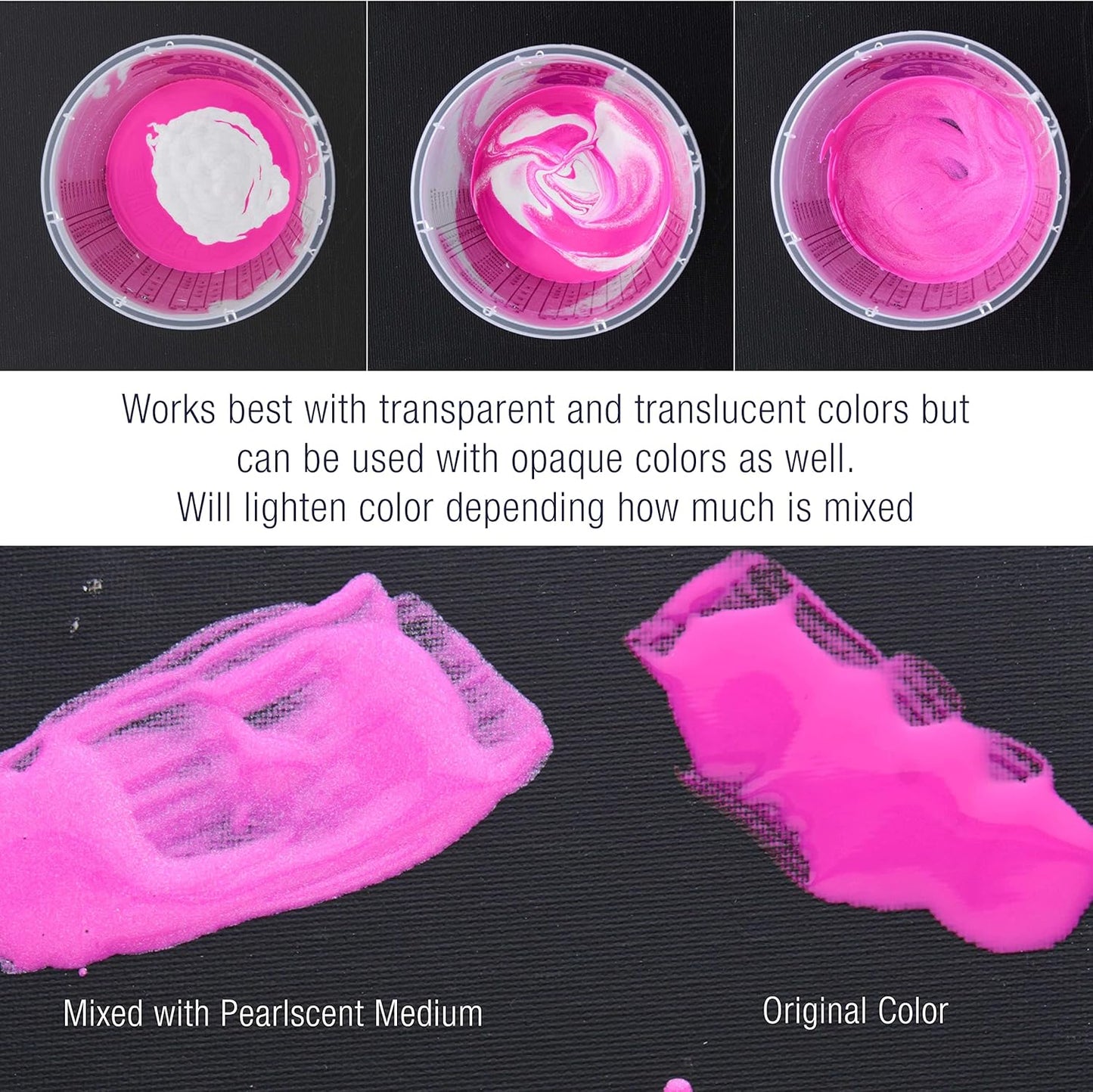 Pouring Masters 8 Oz Acrylic Pearlescent Effects Medium - Creates Pearl Iridescent Metallic Shimmer for Fluid Art & Acrylic Painting