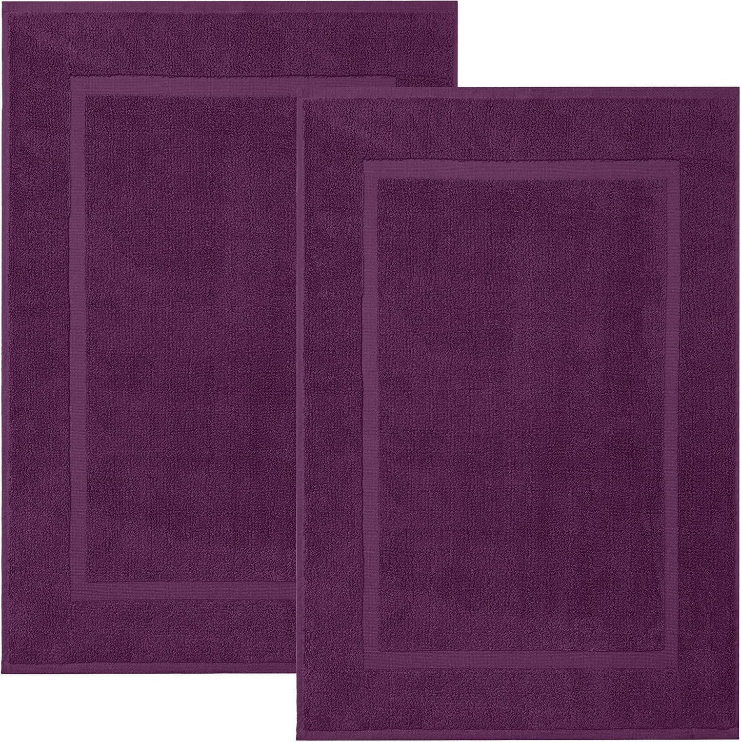 DAN RIVER Classic Cotton Bath Mats Set of 2 – Not a Bathroom Rug, Ultra Soft, Highly Absorbent & Machine Washable Bath Mat Towel for Bathroom Floor Mat – Durable, Quick-Dry, 21x34 Inches, Purple
