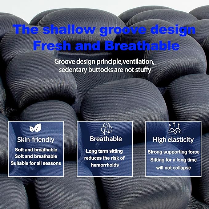MTGKY Travel Seat Cushion,Airplane seat Cushion for Long Flight,Portable & Adjustable,Inflatable Cushion for Wheelchair, Travel,Driving,Office Work