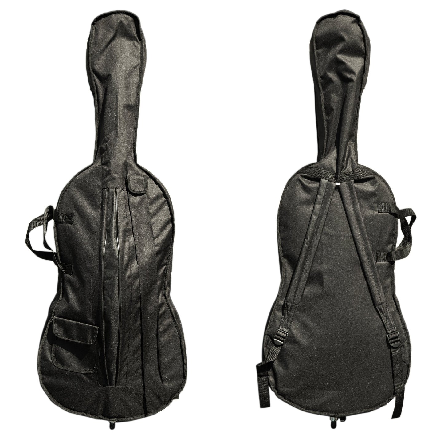 Paititi CE3005PE Scholar 256 Ebony Fitted Matte Finish Wood Cello with Soft Case, Brazilwood Bow, Rosin and Stopper (3/4)