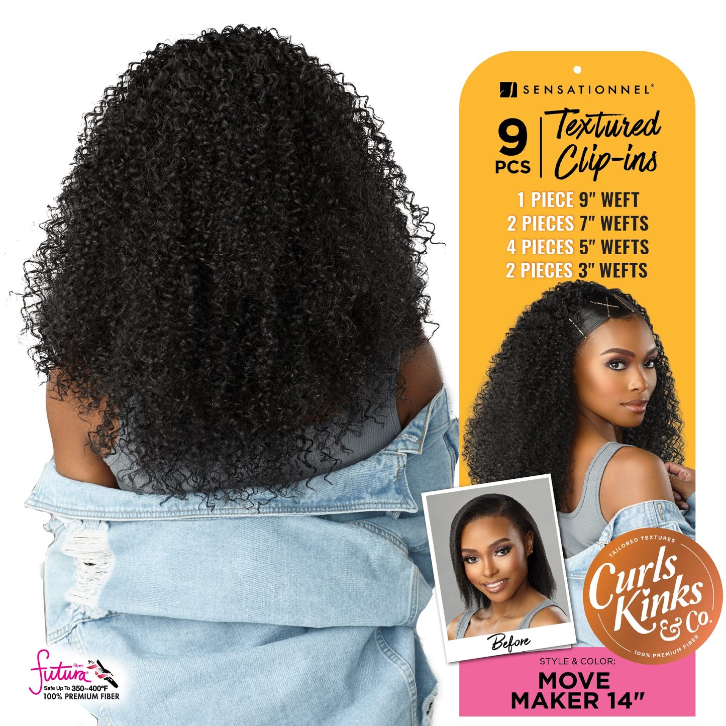 Sensationnel Curls Kinks & Co Textured Clip-In - MOVE MAKER 14 (Color:2 Dark Brown)