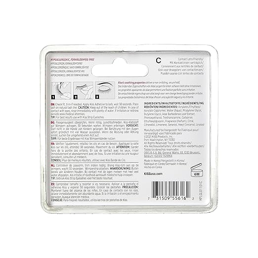 KISS Strip Eyelash Adhesive, Clear 0.176 Oz KPLGL01 (Pack of 2)