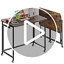 4NM 23.6" Mobile Small Rolling Computer Desk, Folding Laptop Cart Table with Wheels, Portable Office Desk for Small Space ...