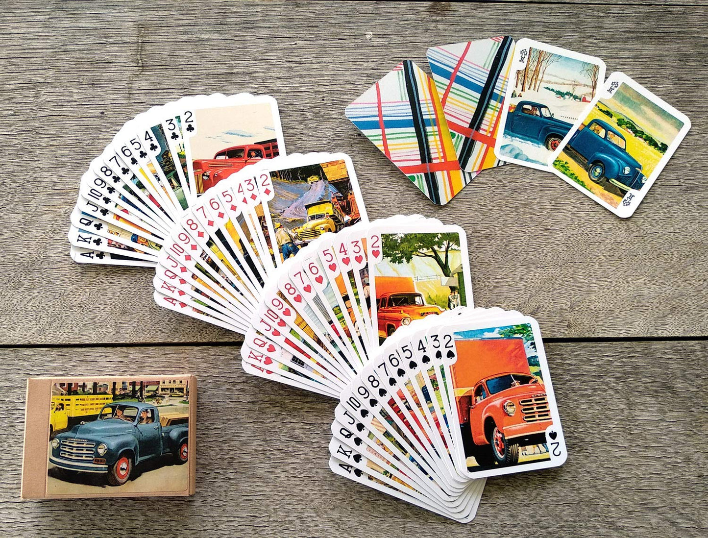 FLONZGIFT STUDEBACKER Truck Playing Cards (Poker Deck 54 Cards All Different) Vintage Retro Classic Cars American Commercial Trucks Fifties and Sixties