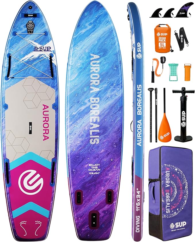 ESUP 11’6 ×34" Extra Wide Paddle Board Inflatable with Premium Sup Board Accessories, Extra Stable Stand Up Paddleboards f...