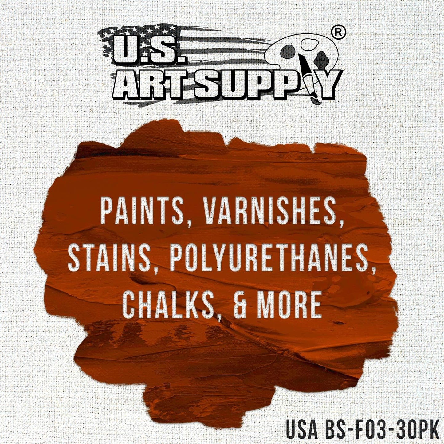 US Art Supply 3 inch Foam Sponge Wood Handle Paint Brush Set (Super Value Pack of 30 Brushes) - Lightweight, Durable and Great for Acrylics, Stains, Varnishes, Crafts, Art