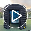 Vinfgoes 10ft Diameter Round Inflatable LED 360 Photo Booth Enclosure with Led Light, Air Blower Photo Booth Backdrop for ...