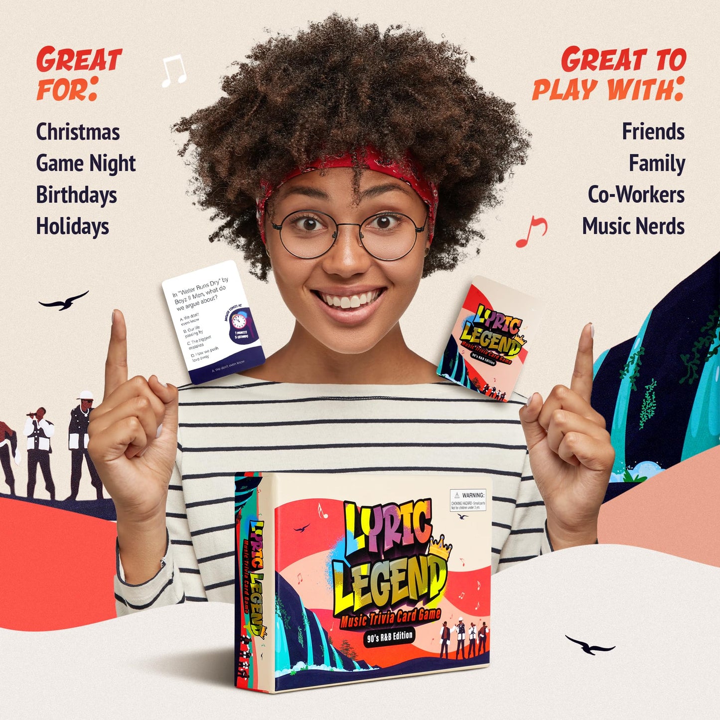 Lyric Legend 90's R&B - Finish The Lyrics Game with Trivia to Argue for The Correct Songs. Great for Gifts, Game Night, and Groups. 144 Songs and a Playlist, You'll Sing Along and Quiz Your Friends!