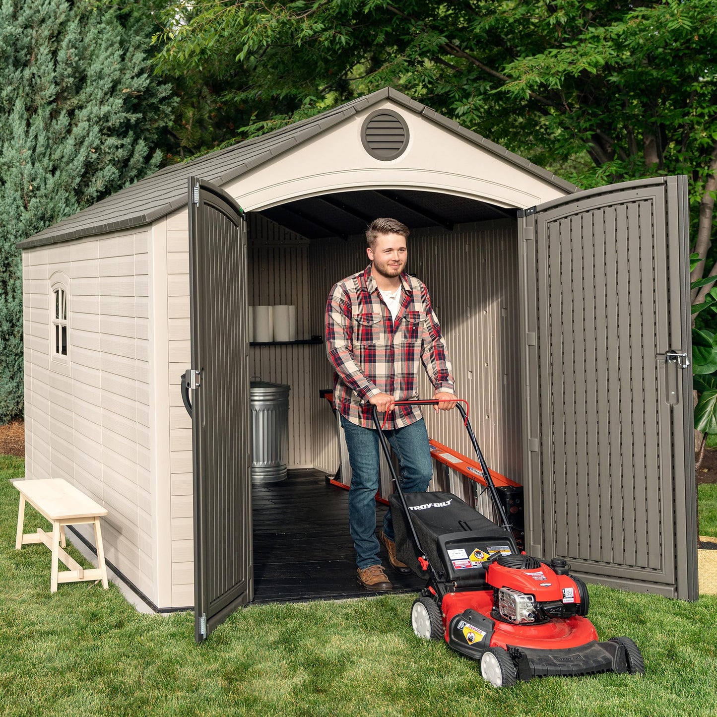 Lifetime 6402 Outdoor Storage Shed, 8 by 12.5 Feet; 2 windows