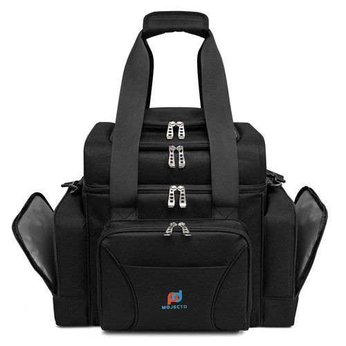 Extra Large Cooler Bag (15x12.5x9 in) with Leakproof Hard Liner. Two Insulated Compartment, Heavy Duty Fabric, Thick Insulation, Reinforced Stiches, Multiple Pockets, Durable Zipper.