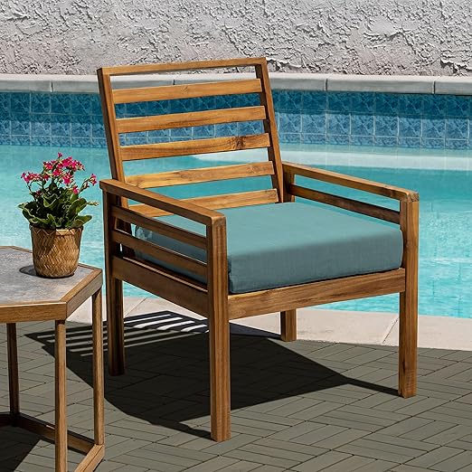 VICTORY RELAX Acacia Wood Decking Tiles 27PCS - Easy Snap Interlocking Deck Tiles for Patio Poolside Balcony Decor - All Weather Waterproof Flooring for Indoor & Outdoor (Round Joints)