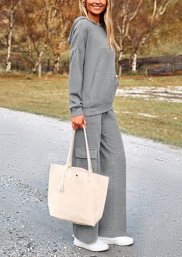 PRETTYGARDEN 2 Piece Sets for Women Fall 2026 Sweatsuits Outfits Lounge Matching Hoodie Set Travel Track Suits Winter Clothes