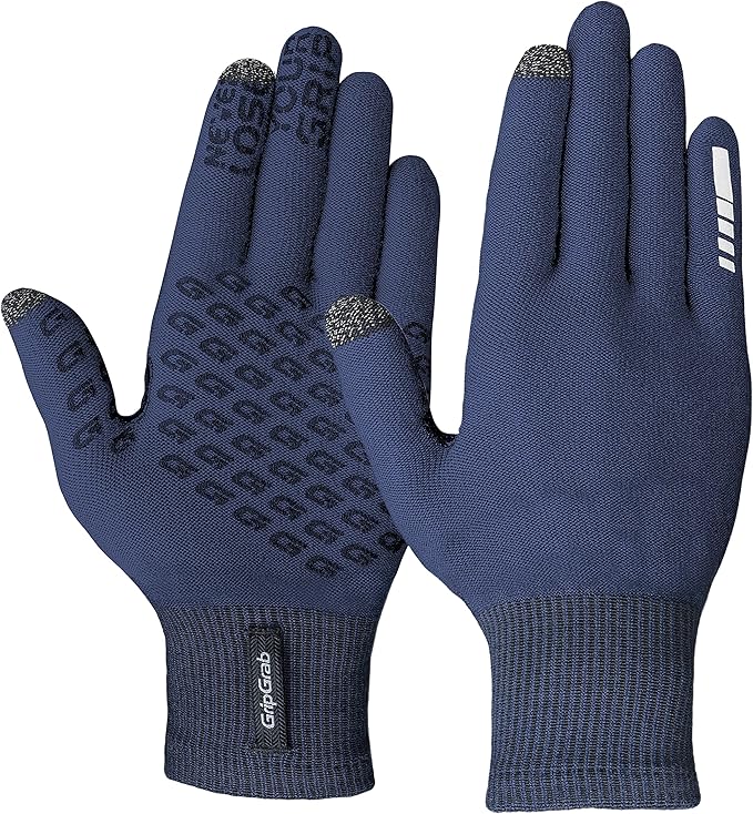 GripGrab Primavera 2 Merino Wool Spring Autumn Cycling Gloves Knitted Touchscreen Full Finger Anti Slip Bicycle Liners