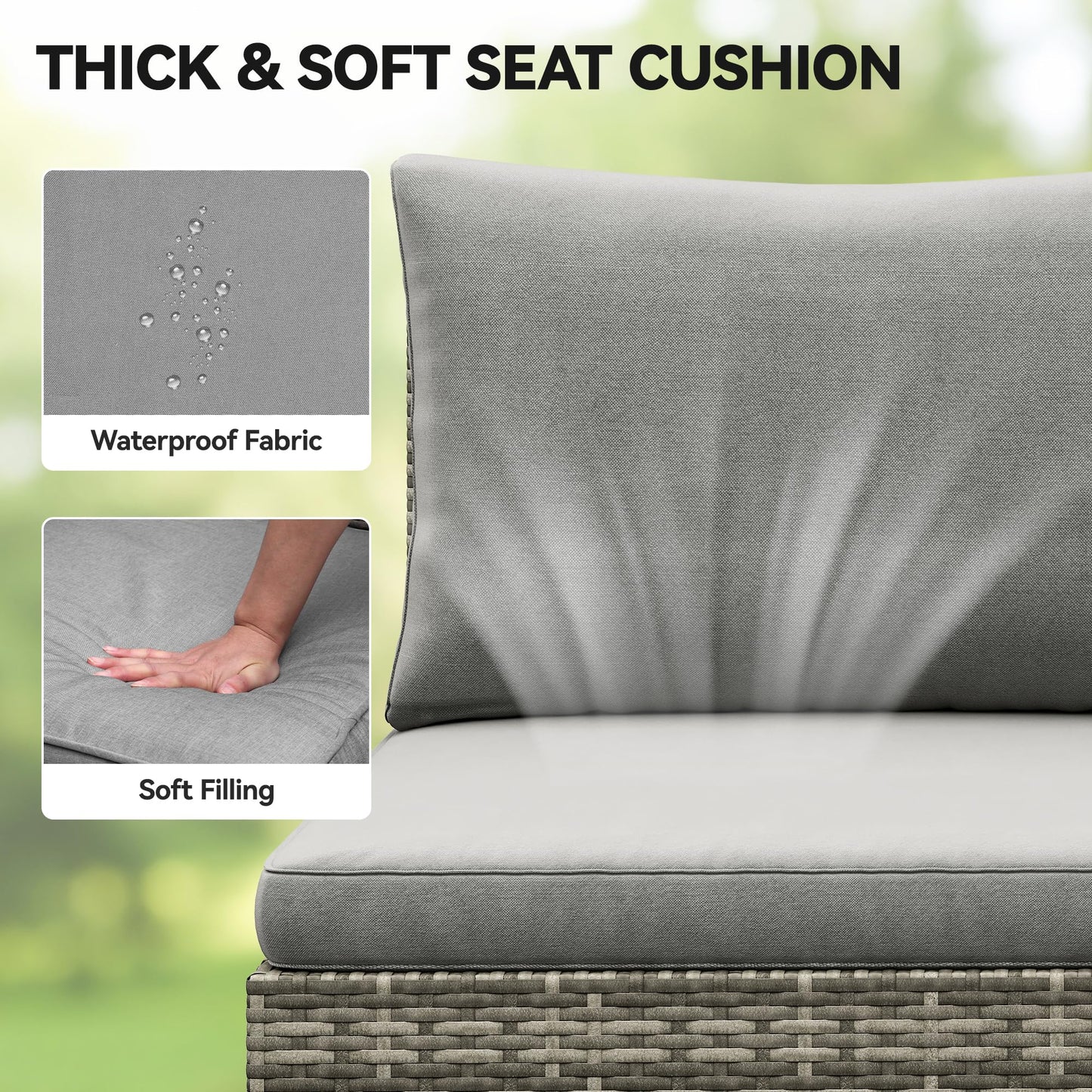 YITAHOME 9 Piece Patio Furniture Set, All-Weather Wicker Outdoor Sectional Sofa with Lift-Top Coffee Table & Ottoman, Patio Conversation Set for Deck, Backyard, Porch - Gray Gradient