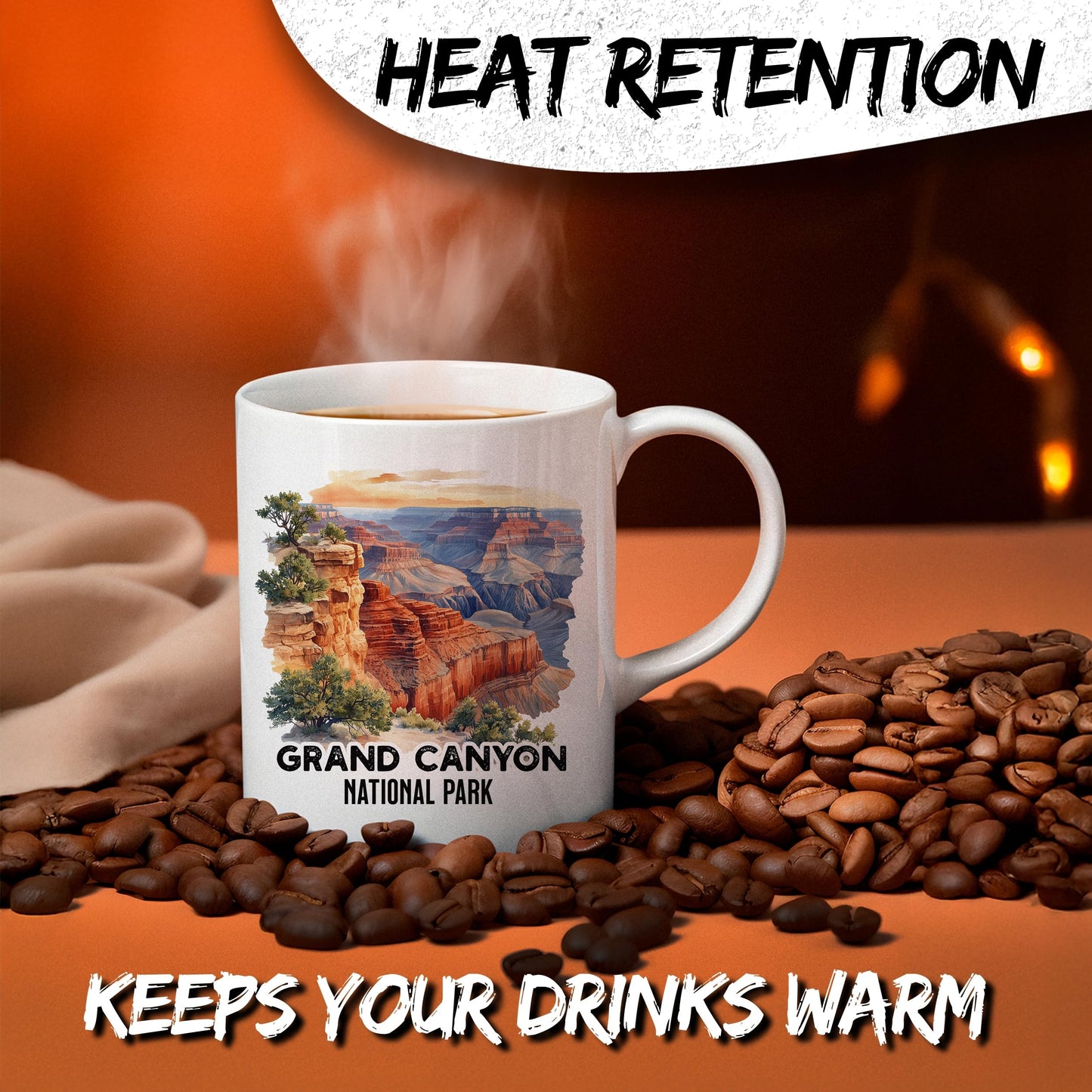 Grand Canyon National Park Arizona Ceramic Coffee Mug 11oz Desert Vista Landmark - Tea Coffee Mug with Comfortable Grip - Unique Travel Gift Cup for Office or Home - Vibrant Long-Lasting Print ID44991