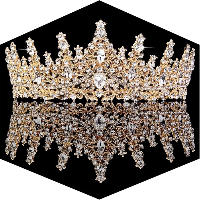 Gold Crown for Women Crystal Princess Tiaras Rhinestone Queen Headband Wedding Bridal Hair Accessories Birthday Prom Pagea...