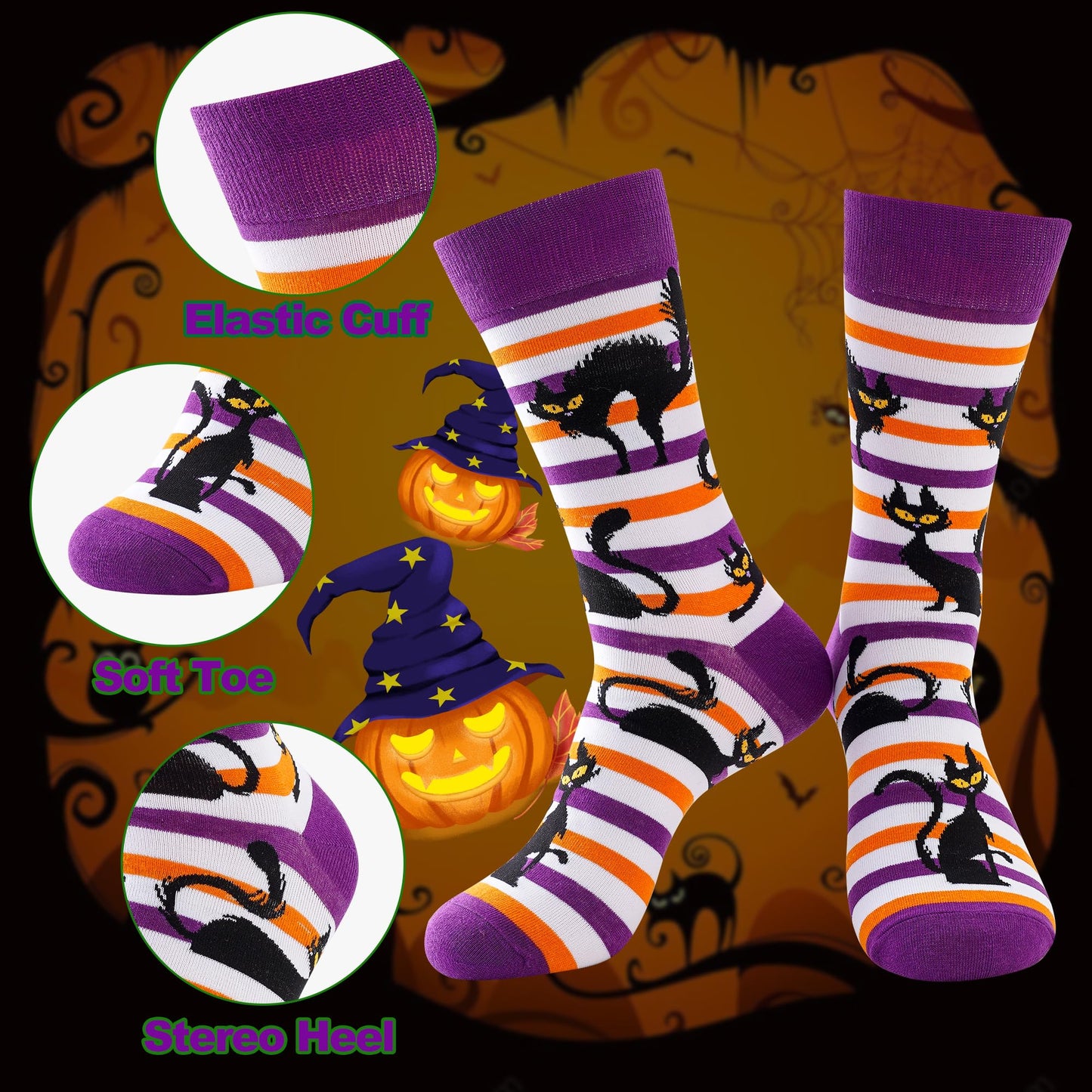 BONANGEL Mens Dress Socks Fun Funny Colorful Crazy Crew Dress Socks For Men 9-12