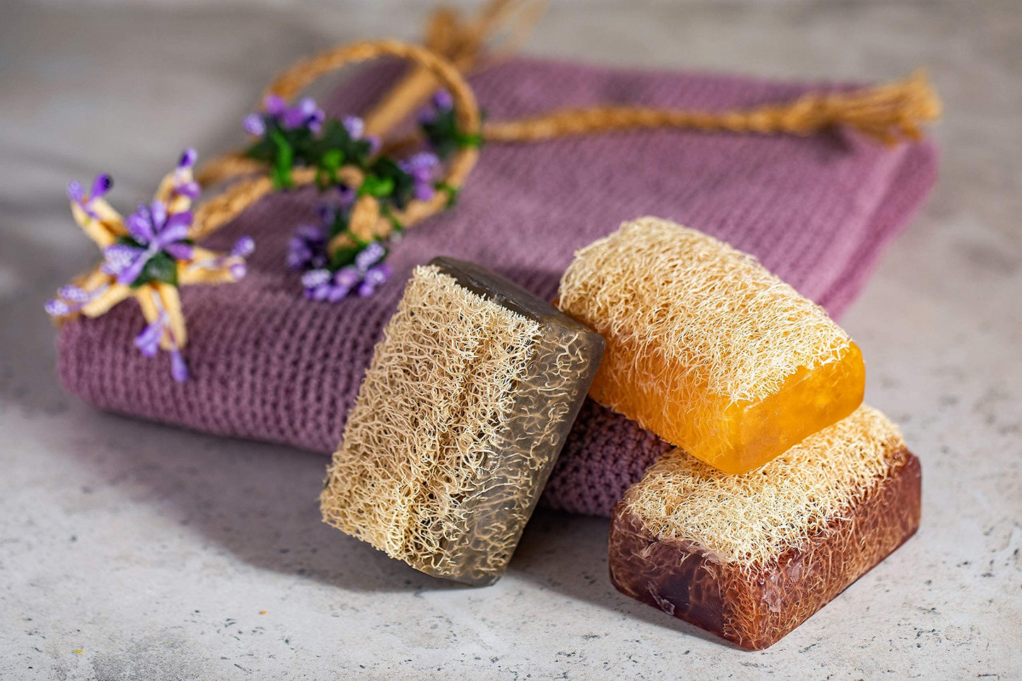 SABUN CO. Lemon Soap - Lemon Oil Loofah Soap - Natural, Handmade, Moisturizing, Exfoliating Luffa Soap | Face & Body Scrub Bar |