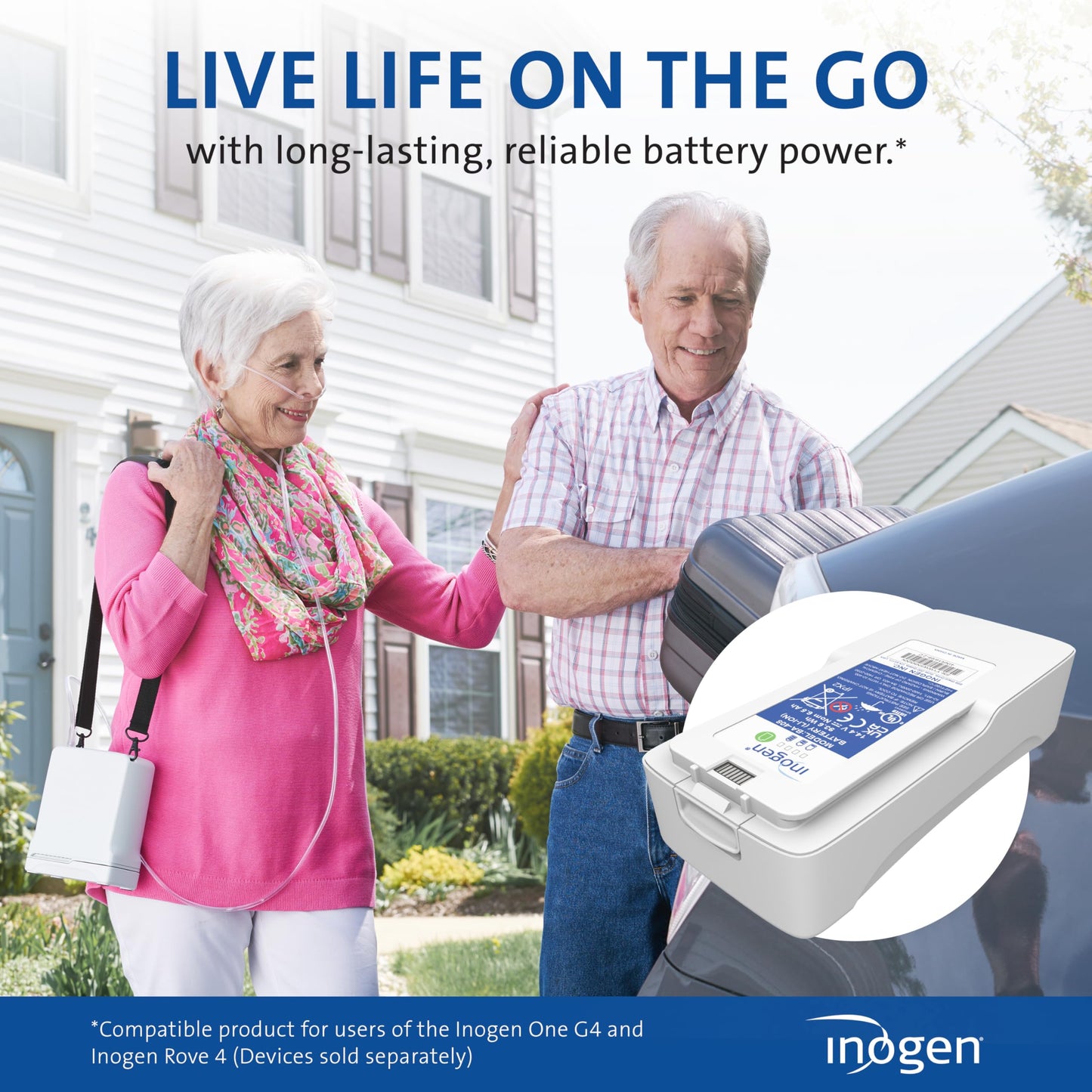 Inogen Extended (8-Cell) Battery - Replacement Battery - for The One G4 Rove 4-1.1 lb. - 5.91 x 2.68 x 1.34 in.